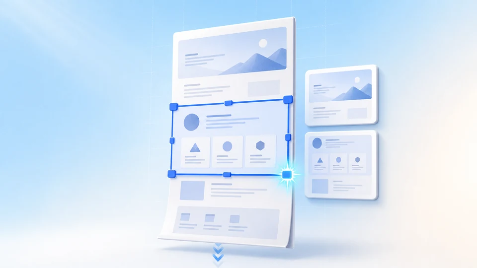 BlueCapture 웹페이지 영역·스크롤 캡처 일러스트