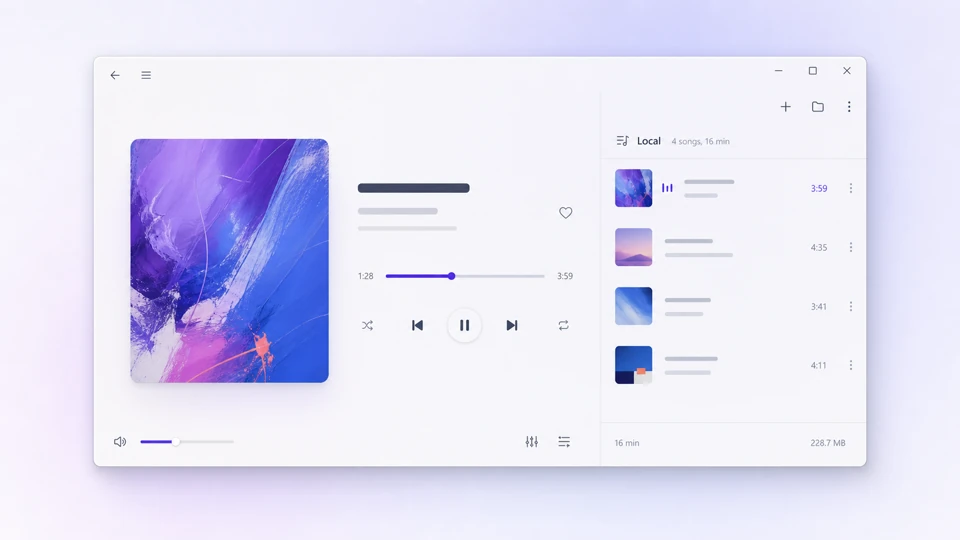 Blue Music 로컬 음악 재생 일러스트