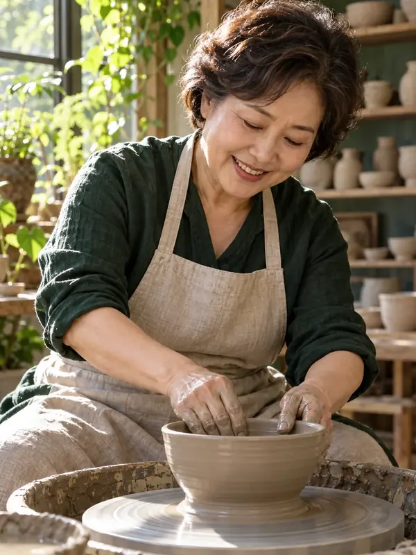 B · ACT 2 도예 공방에서 물레를 배우는 60세