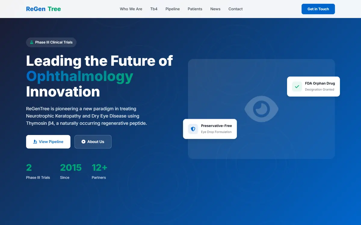 1월 스케치 01 CLINICAL BLUE의 첫 화면. 제목은 Leading the Future of Ophthalmology Innovation
