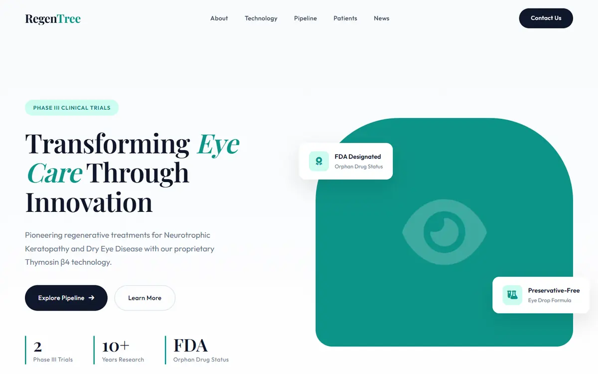 1월 스케치 02 EDITORIAL TEAL의 첫 화면. 제목은 Transforming Eye Care Through Innovation