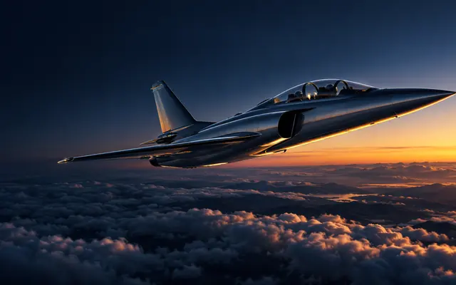 雲の上のジェット訓練機・二つの提案の空シーン