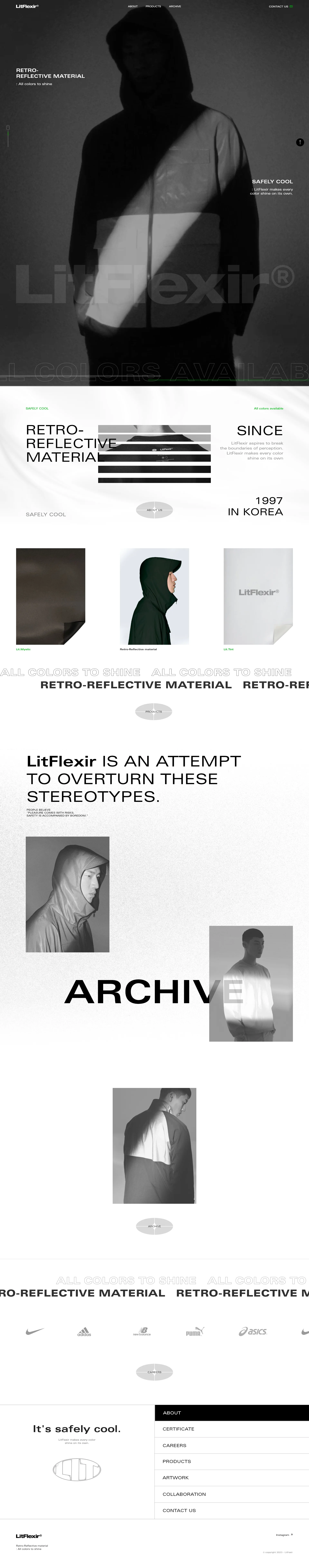 LitFlexir 메인 비주얼 및 대표 콘텐츠 스크린샷
