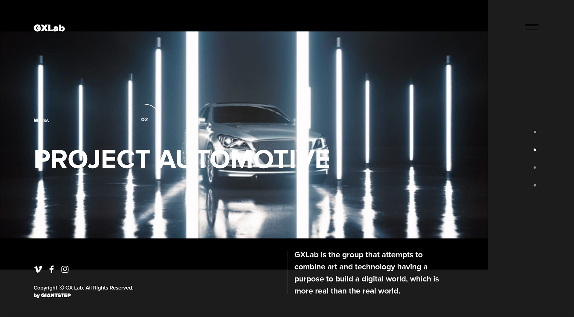 GX-랩 웹사이트 주요 비주얼