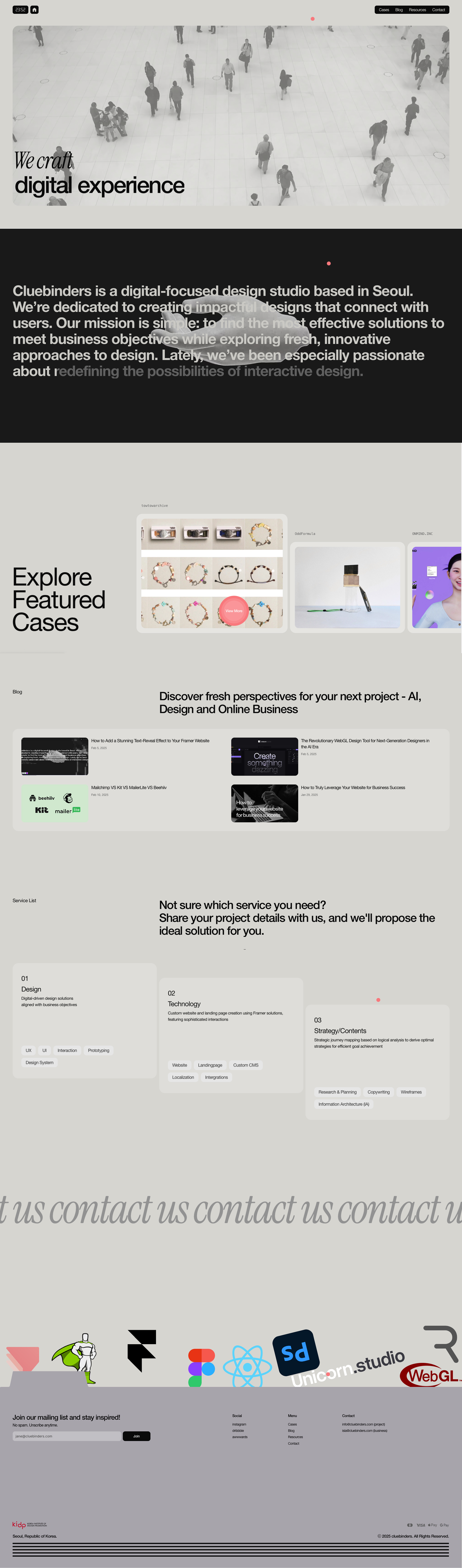 Cluebinders 홈페이지 히어로 섹션 미리보기