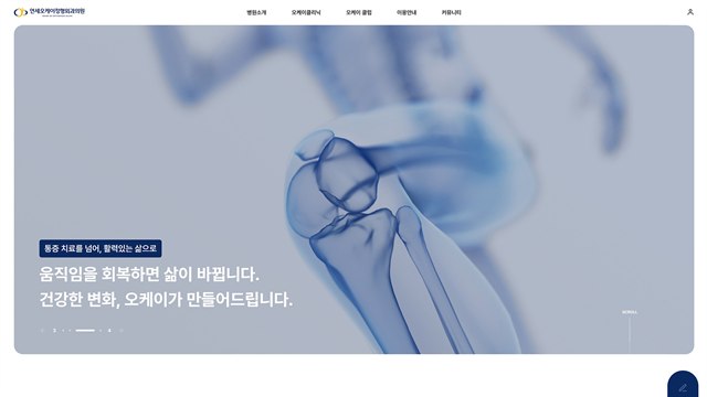 연세오케이정형외과의원 - 의료 웹사이트 UX/UI 리뷰 | The Blue Canvas
