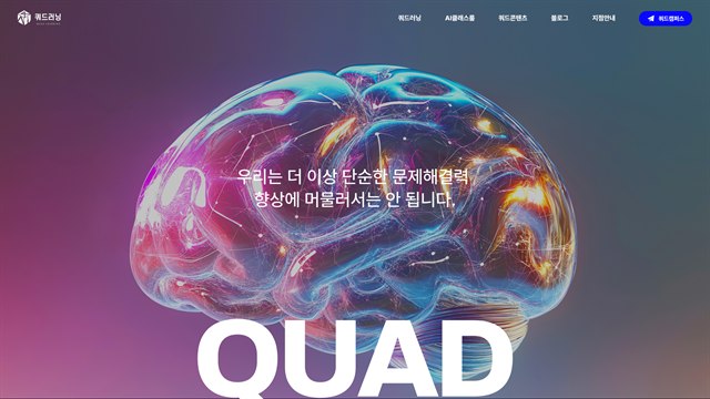 쿼드러닝(Quad Learning) - AI 교육 플랫폼 UX/UI 리뷰 | The Blue Canvas