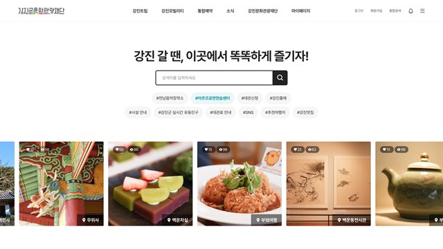 강진군문화관광재단 - 공공기관 UX/UI 리뷰 | The Blue Canvas