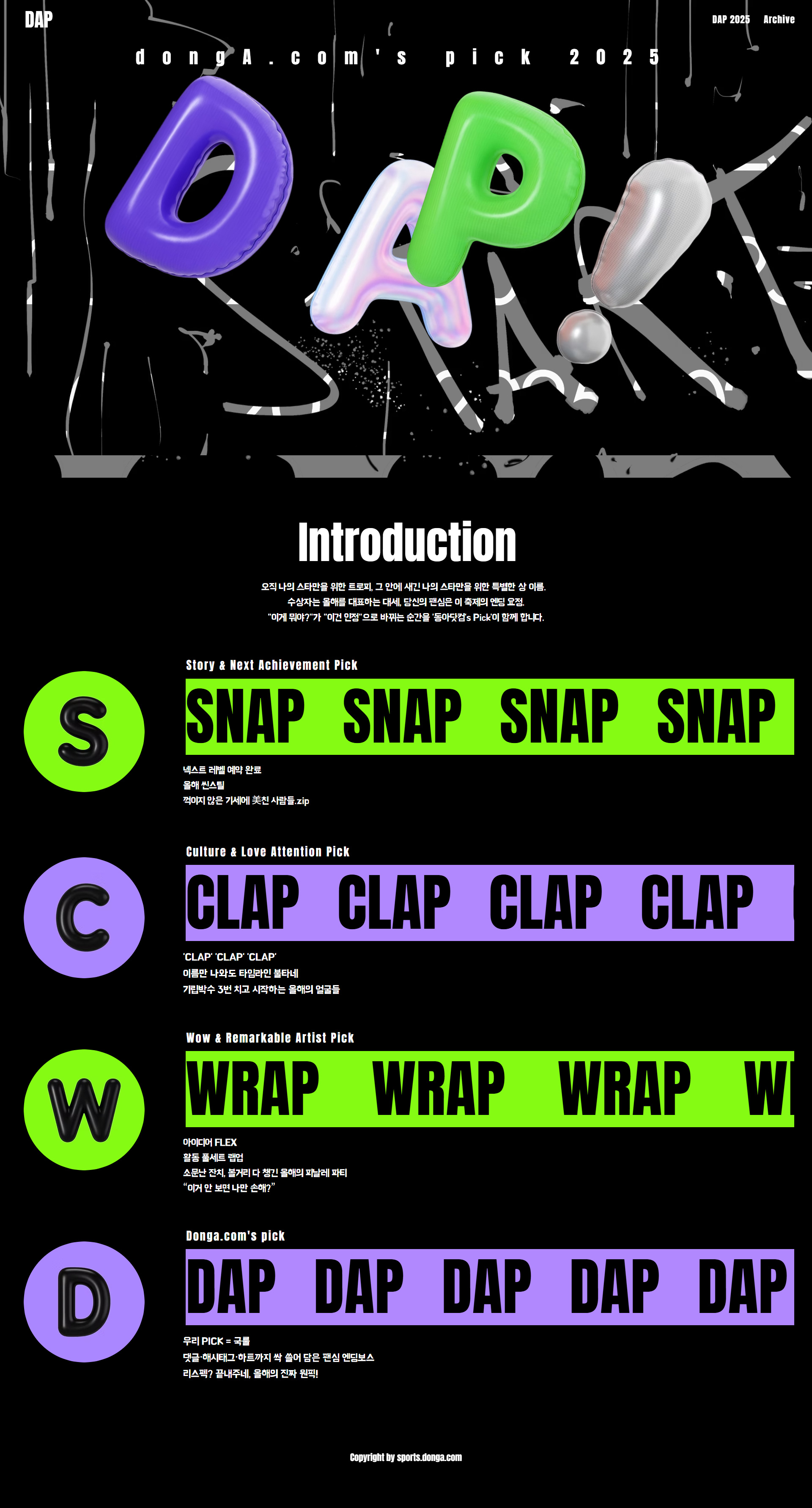 DAP 2025 웹사이트 메인 스크린샷