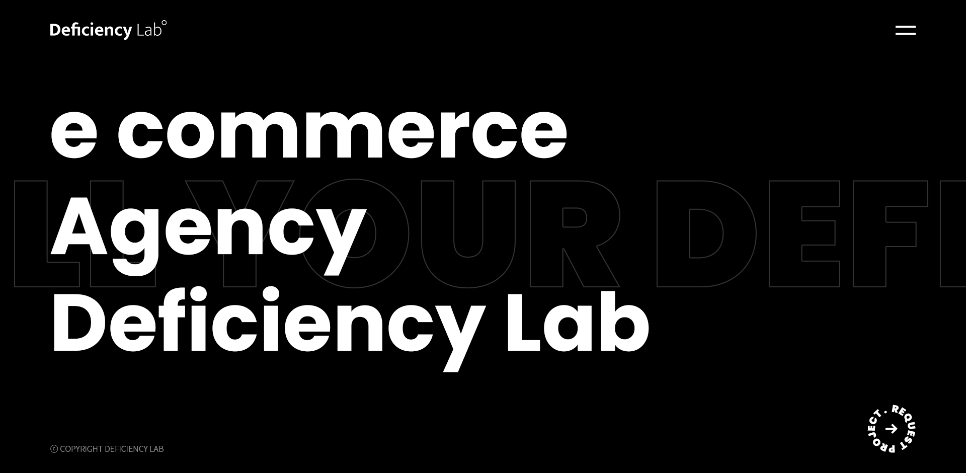 Deficiency Lab 웹사이트 대표 시각 – 브랜드 메시지와 인터페이스