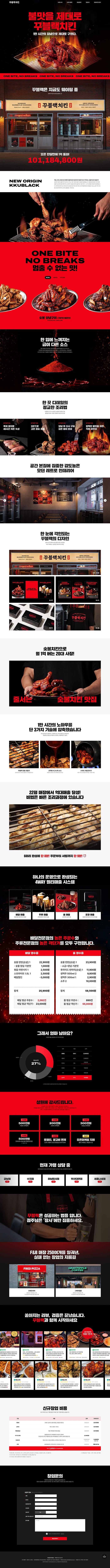 꾸블랙치킨 웹사이트 메인 스크린샷