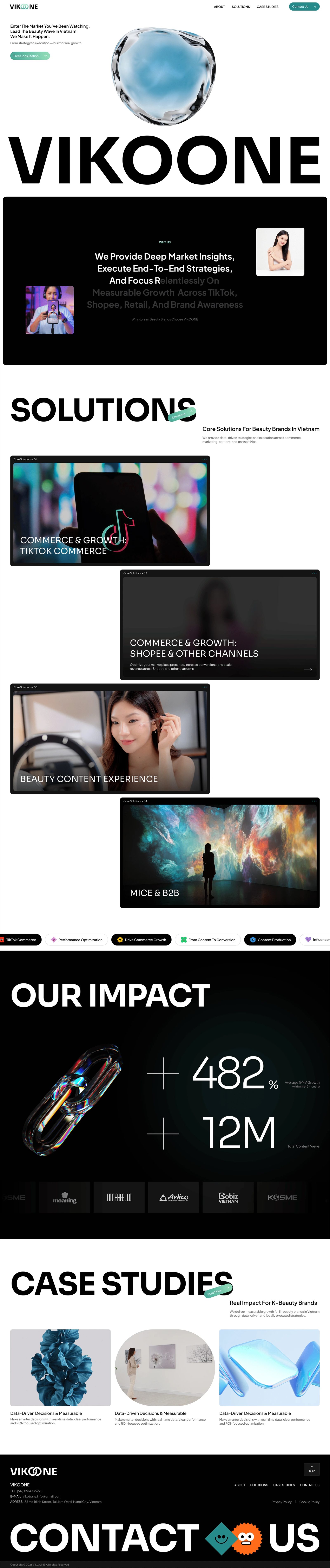 VIKOONE 웹사이트 메인 스크린샷