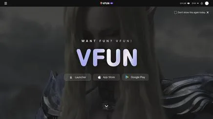 VFUN Teaser - 게임 플랫폼 티저 웹사이트 리뷰