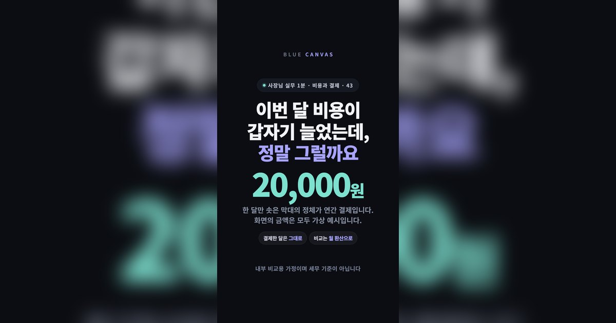 이번 달 비용이 늘었다, 정말 그럴까요