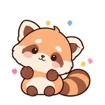 크림레서판다 움직이는 스티커 — 축하