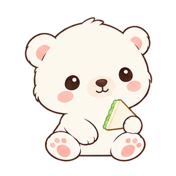 구름아기북극곰 움직이는 스티커 — 한입냠