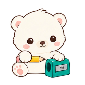 구름아기북극곰 움직이는 스티커 — 연필깎기