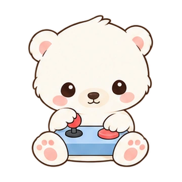 구름아기북극곰 움직이는 스티커 — 조이스틱