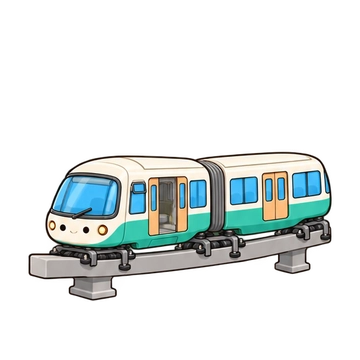 동글꼬마모노레일 움직이는 스티커 — 출발준비