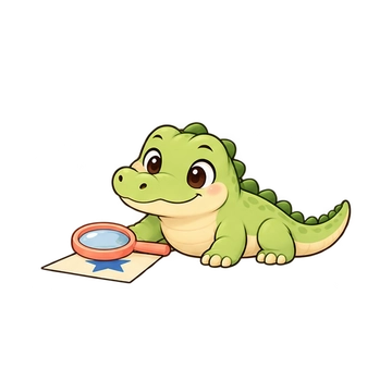 연두아기악어 움직이는 스티커 — 확대해서볼게