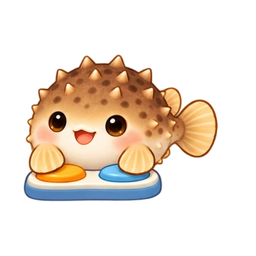 밤송이아기복어 움직이는 스티커 — 리듬톡톡