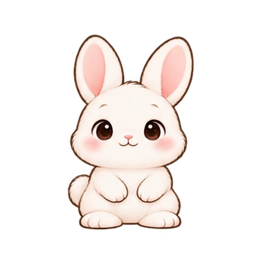 우유아기토끼 몸통좌우 스티커