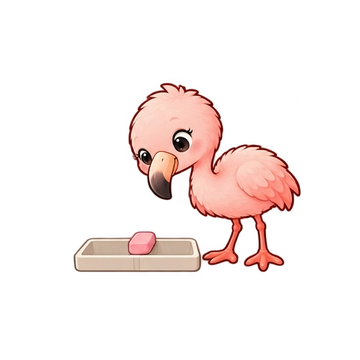 복숭아아기플라밍고 움직이는 스티커 — 서랍정돈
