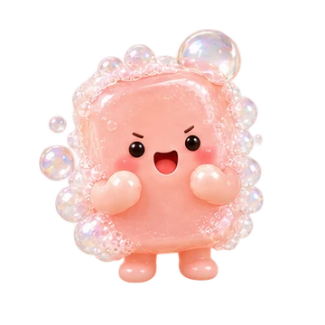 거품비누 움직이는 스티커 — 힘내요 응원
