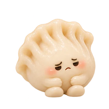 만두 움직이는 스티커 — 배고픈 얼굴