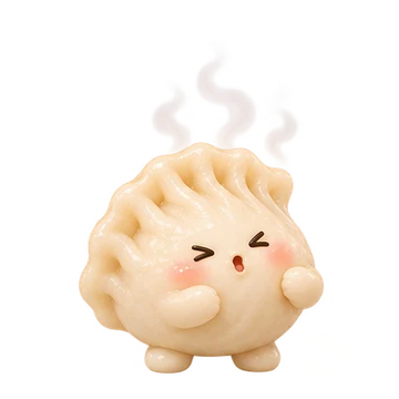 만두 움직이는 스티커 — 후후 불기