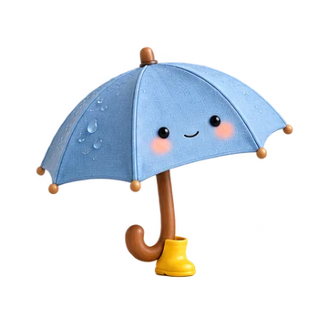 우산 움직이는 스티커 — 기울여 감사