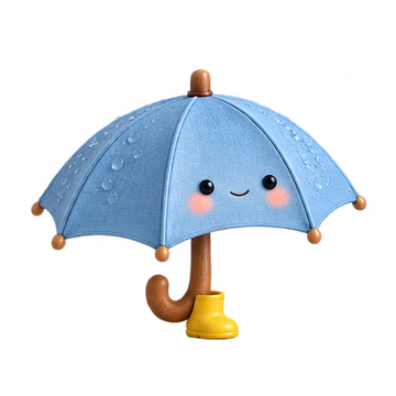 우산 움직이는 스티커 — 바쁜 발걸음