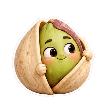 피스타치오 움직이는 스티커 — 쉿 비밀