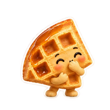 와플 움직이는 스티커 — 배 잡고 웃음