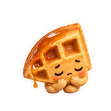 와플 움직이는 스티커 — 아침 활짝