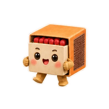 성냥갑 움직이는 스티커 — 깜짝 표정