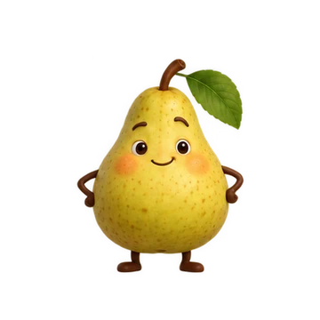 서양배 움직이는 스티커 — 깜짝 잎
