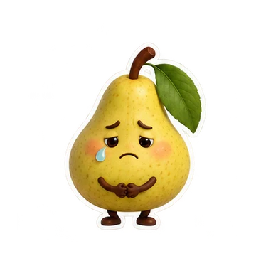서양배 움직이는 스티커 — 눈물 닦기