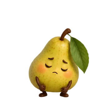 서양배 움직이는 스티커 — 아침 잎