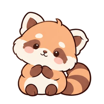 Cream Red Panda Representative Sticker